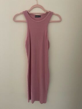 Pink Ribbed Tank Dress by Brandy Melville